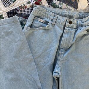 Vintage Wrangler jeans, light wash high-waisted straight leg